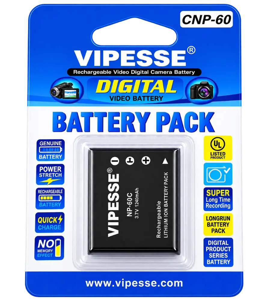 Vipesse CNP-60 NP60C 720mAh 3.7v Rechargeable Battery Pack for Casio