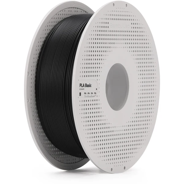 Bambu Lab 3D Printer Filament PLA Basic-Black- with Bambu Reusable Spool BAMB-PLA-Basic-Black-SPL