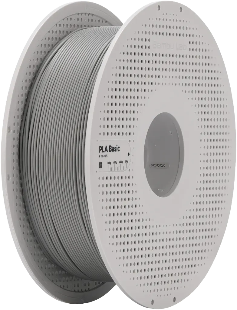 Bambu Lab 3D Printer Filament PLA Basic-Gray- with Bambu Reusable Spool BAMB-PLA-Basic-Gray-SPL