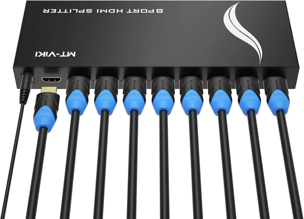 MT-VIKI MT-SP108-M  4K 1x8 HDMI Splitter 1 in 8 Out, 8 Port Powered HDMI Splitter Multi Monitor Outputs
