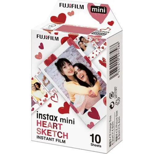 FUJIFILM Instax Mini 10 Sheets Heart Sketch Instant Film