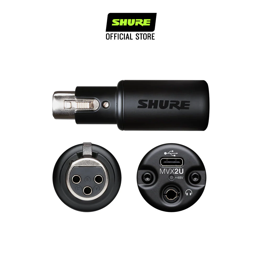 Shure MVX2U Motiv Digital Audio Interface XLR to USB Adapter for Any XLR Microphone