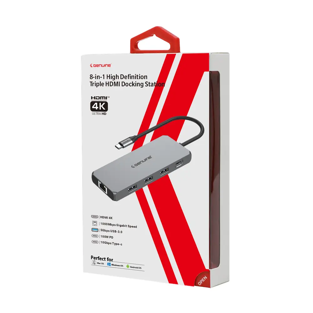 Genuine GN-DC48G 8-in-1 USB-C Hub with Triple HDMI 