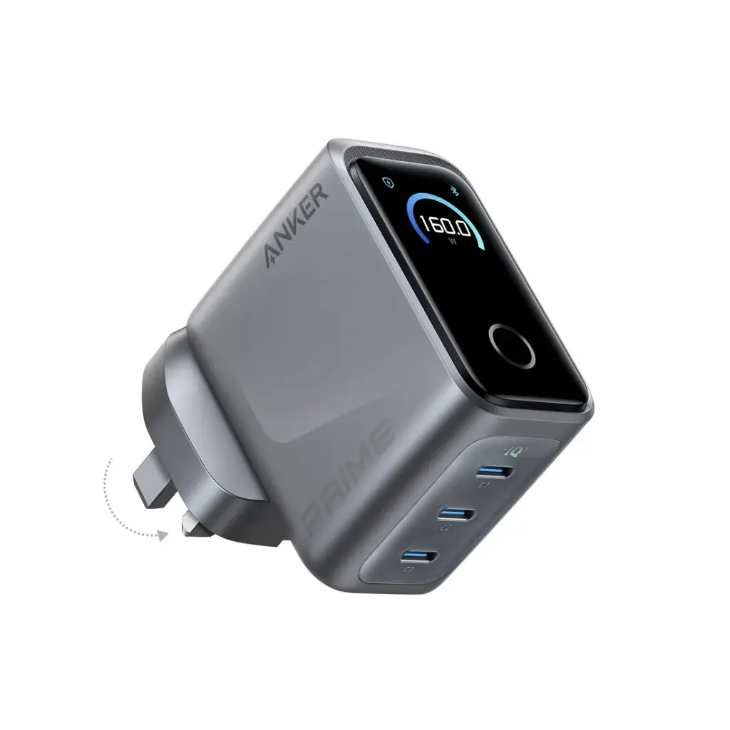 Anker Prime Charger 160W 3-Port USB-C GaNPrime Smart Display A2687241