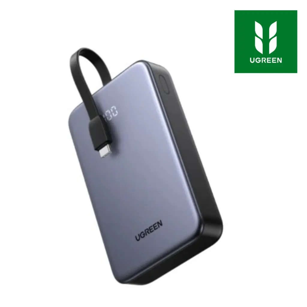 UGREEN 10000mAh 20W Power Bank with Built-in USB-C Cable, PB526