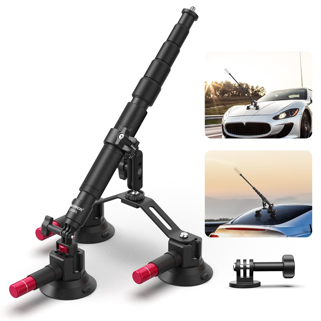 Neewer 3-in-1 Suction Cup Car Mount Kit with Extension CA065