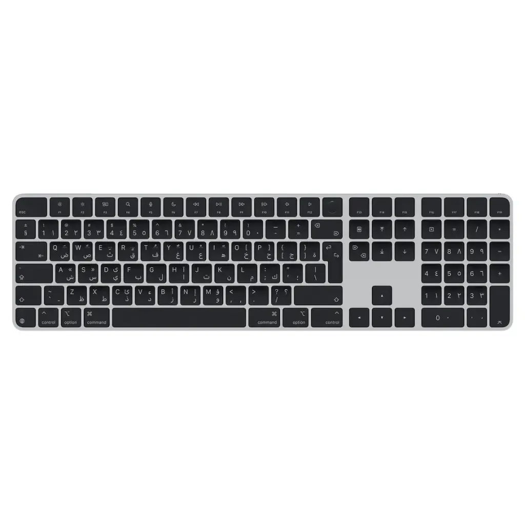 Apple Magic Keyboard with Touch ID and Numeric Keypad for Mac Models with Apple Silicon (Black Keys, Arabic/English) MMMR3AB/A