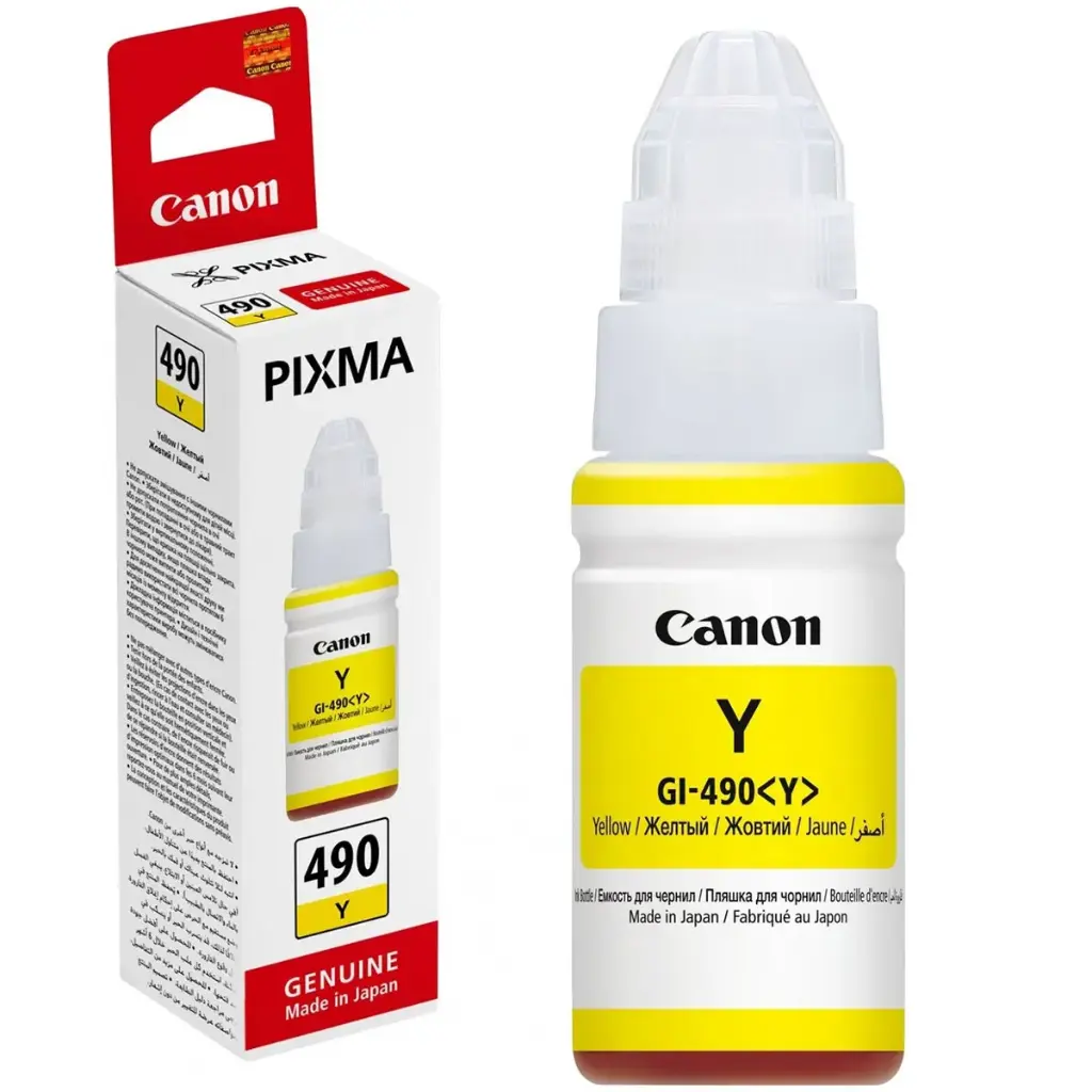 Canon  Pixma GI-490Y Genuine Yellow Ink Bottle Cartridge