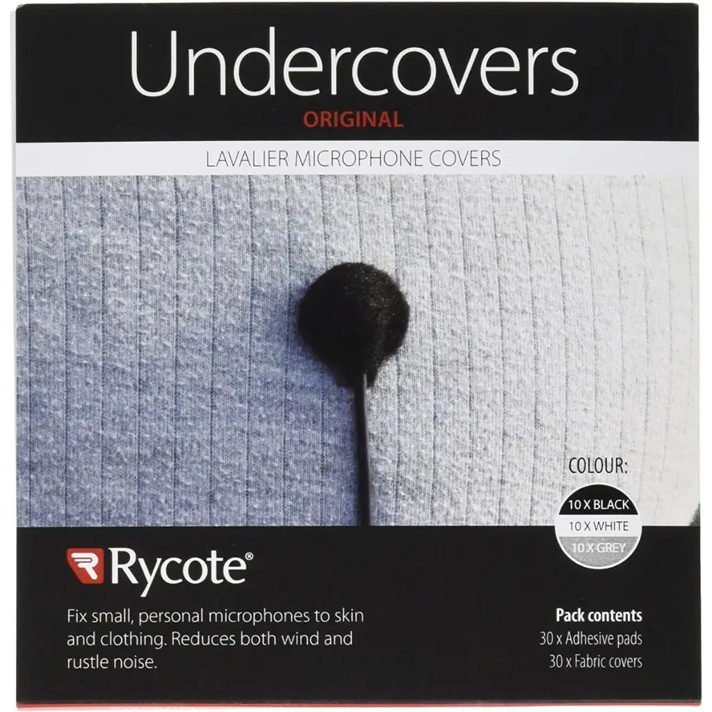 Rycote Undercovers Lavalier Wind Cover (10 Black, 10 Gray, 10 White, Stickies) 065504
