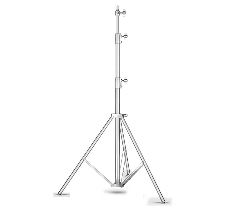 PhotoTech PTS-280 280cm Light Stand Silver Finish with fixed Spigot and spring cushioning