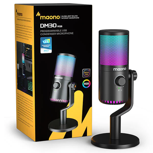 Maono DM30RGB Programmable USB Condenser Microphone Black