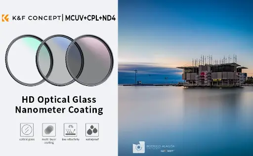 [6975482322688] K&F Concept 82mm MCUV+CPL+ND4 NANO-K Series Lens Filter 1945V2