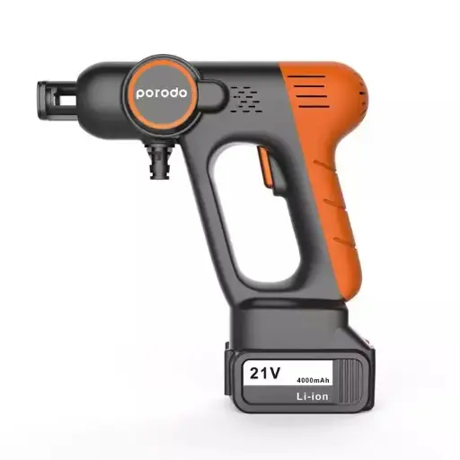 [7267547495765] Porodo 4000mAh Portable Car Wash Machine Black/Orange PD-PCWM2-BKOG