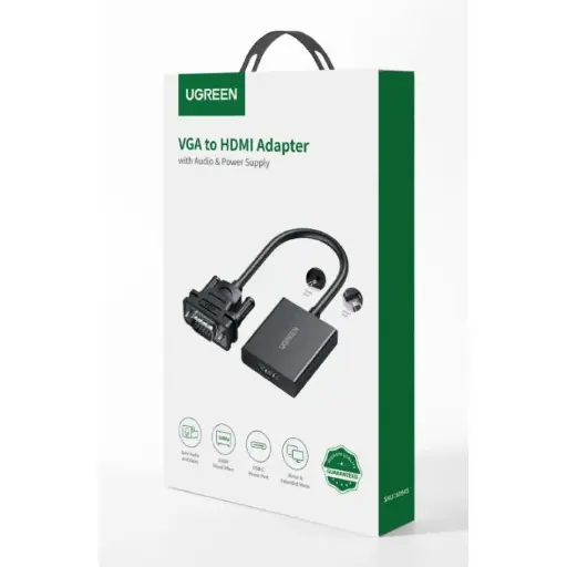 [6957303859450] Ugreen CM513 VGA Male to HDMI Female Adapter Cable 0.15m Black 50945