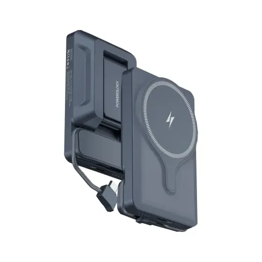 [7834953557327] Powerology 5000mAh 20w PD Magsafe Powerbank with Air-Vent Mount Gray PPBCHA32GY
