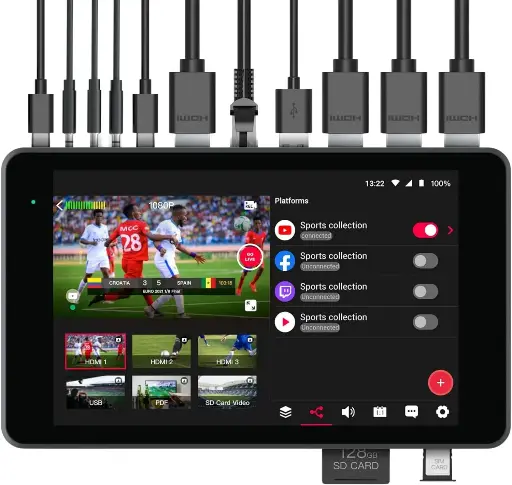 [664918139070] YoloLiv YoloBox Pro Portable Multi-Camera Encoder Streamer Switcher Monitor Recorder