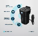 Powerology 150w Cup Holder Power Inverter with Dual USB-C & USB-A P150INVBK