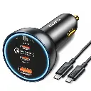 Baseus 160w 2xUSB-C & 1xUSB-A Car Charger with Qualcomm 5.0 Black TZCCZM-0G