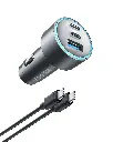 Anker 535 Powerdrive 67w Car Charger With 2 USB-C & USB-A Ports & 3.3Ft 1Mtr USB-C Cable B2731HA1