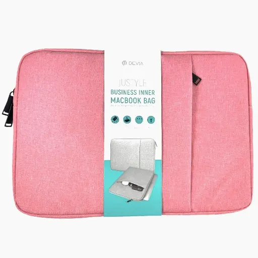 [6938595348464] Devia Business Inner Bag with Pocket for MacBook Air 13.3" & MacBook Pro 13.3" (Pink)