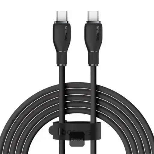 [6932172650223] Baseus Pudding Series Fast Charging Cable With High-Speed Data Transmission Type-C to Type-C 100W 5A 1.2M - Black P10355702111-B1