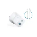 Anker 323 33w Dual Port 20w USB-C 12W USB-A Charger with USB-C to Lightning Cable White B2331K21