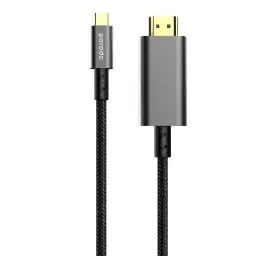 Porodo Type-C to HDMI to Cable with 4K Ultra-HD Video Streaming and Braided Wire 1.8M PD-4KHDMC-BK