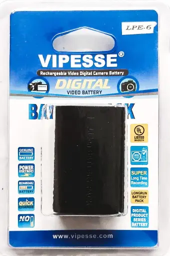 [VP-LP-E6B] Vipesse LP-E6 7.2v 13Wh 1800mAh Rechargeable Li-ion Camera Battery Pack for Canon