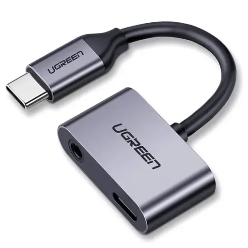[6957303855964] Ugreen 2 Ports USB-C to 3.5mm Audio Adapter 50596