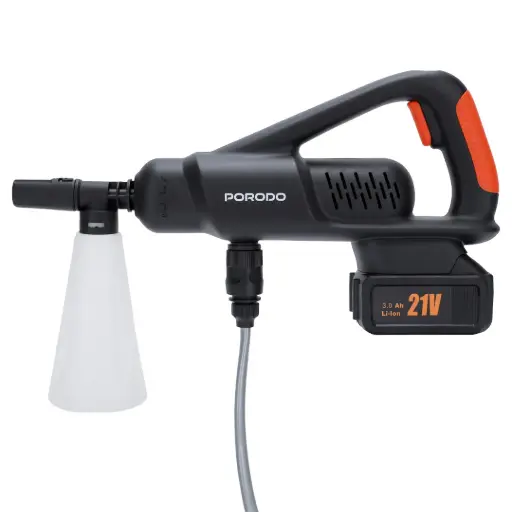 [6849108447942] Porodo Lifestyle Dual Mode Tank & Hose High-Pressure Washer - Black/Orange PD-LFST066-BK