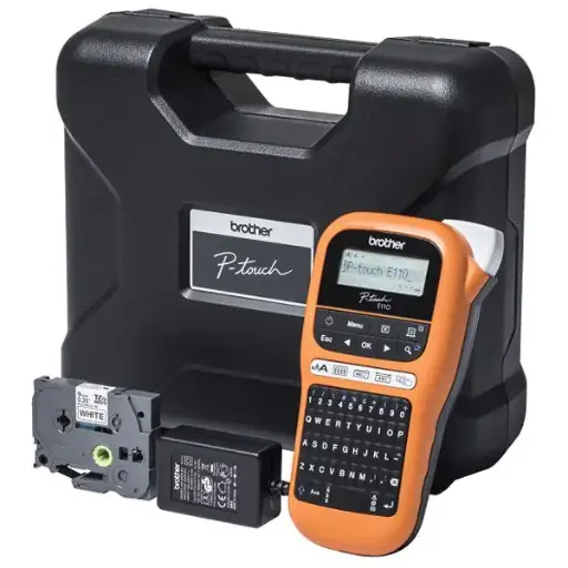 [4977766776615] Brother PT-E110VP Handheld Electrician Label Printer with Arabic/English