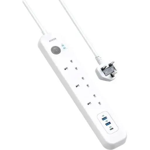 [194644049799] Anker PowerExtend USB-C 3 Strip High Speed USB-C Power Strip with 2 Meter Cable White A9136K21