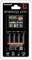 Panasonic Eneloop Pro 2550mAh Rechargeable 4 AA Batteries with Charger K-KJ55HCC40H