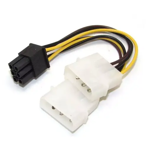 [HAY-SATA-20CM] Haysenser 2 SATA 4 Pin Male to Power 6 Pin Cable 20cm