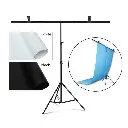 Focus T-Shape Backdrop Kit with 3 PVC Backdrop (80x200cm) + Clamp + Stand