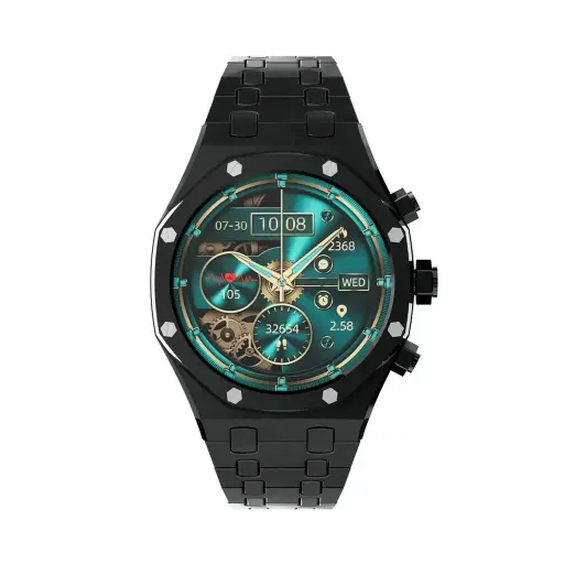 [6849108442305] Porodo Cristallo AP AMOLED Display Smart Watch PD-CRISTALLOAP-BK