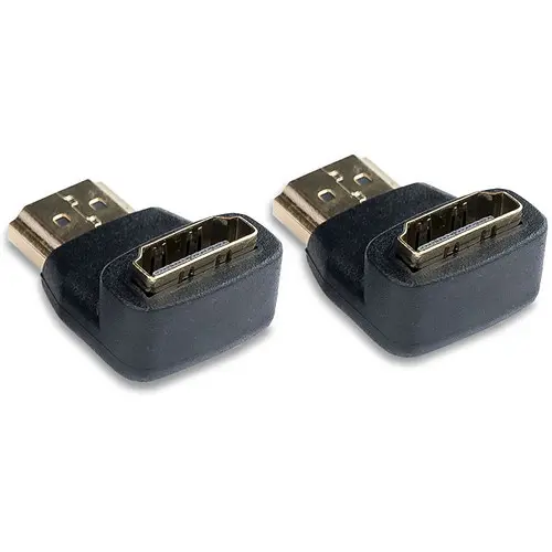 [859108005802] Video Devices Right Angle HDMI Type-A Male Plug to HDMI Type-A Female Jack Adapter (2-Pack) PIX-HDMI- R-ADAPT