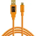 Tether Tools TetherPro USB 2.0 A Male to Micro-B 5-Pin Cable (15', Orange) CU5430ORG