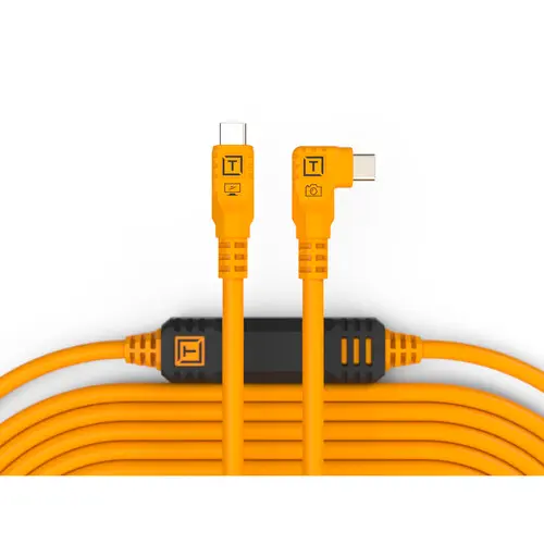 [818307015821] Tether Tools TetherPro USB-C Straight to Right-Angled Cable (31', High Visibility Orange) CUC31RT2-ORG