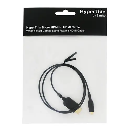 [6941921143268] HYPER HyperThin V2.0 Micro-HDMI to HDMI Cable (2.6 ft) HTU08-BLACK