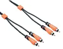 Bespeco 2 RCA Male to 2 RCA Male Audio Cable, 1.8 Meter, Black / Orange SL2R180