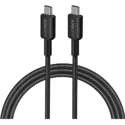 Anker 322 3Ft 0.9Mtr Braided 60W USB-C to USB-C Cable Black A81F5H11
