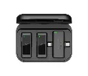 Powerology Wireless Lavalier Microphone Duo with Lightning & USB-C Connectors Black (Wireless Microphone) PWMIC2BK