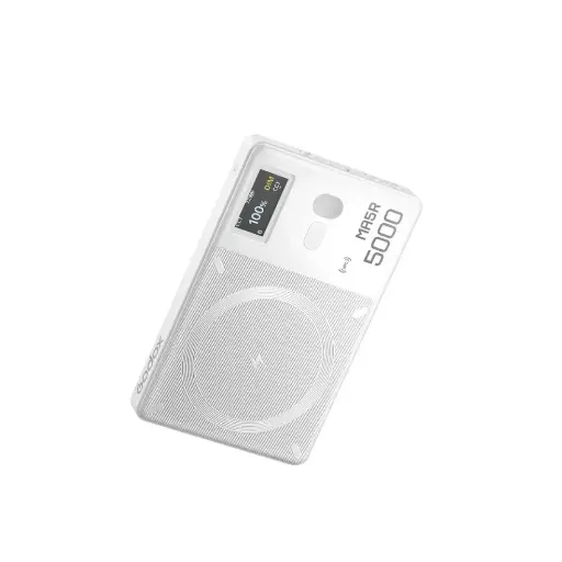 [6952344240229] Godox MA5R RBG Led Light & 5000mAh Magsafe Power Bank White
