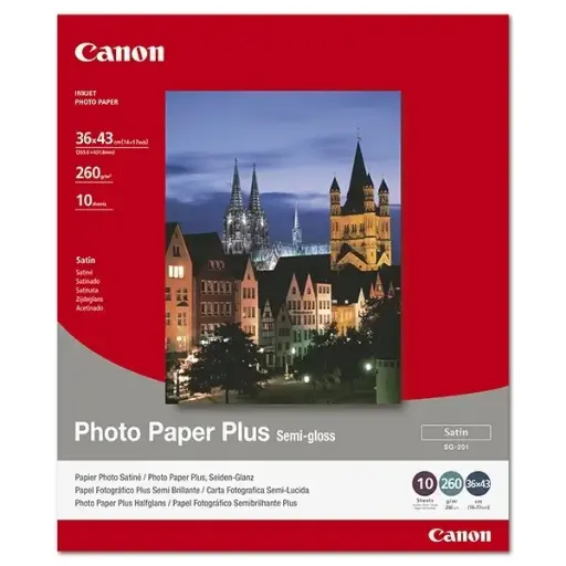 [4960999405445] Canon SG-201 Semi-Gloss Photo Paper Plus 36x43cm 14x17Inch 260gsm 10 Sheets 1686B029