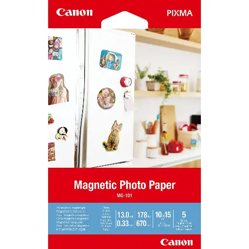 [4549292137583] Canon MG-101 4x6 Magnetic Photo Paper 260gsm 5-Sheets 3634C002