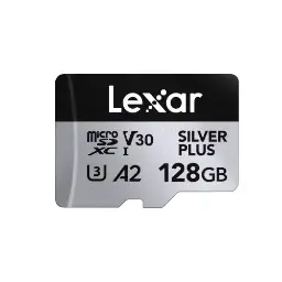 Lexar Professional Silver Plus MicroSDXC UHS-I 128GB Memory Card up to 205MB/s Read 150MB/s Write C10 V30 U3 LMSSIPL128G-BNANG
