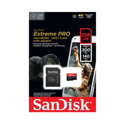 SanDisk Extreme Pro 200MB/s MicroSDXC UHS-I Card with Adapter SDSQXCD GN6MA V30