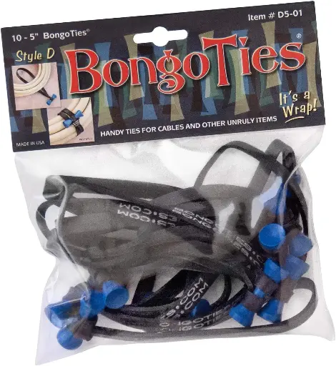 [895668001106] BongoTies D Style Elastic Cable Ties 10-Pack D5-01