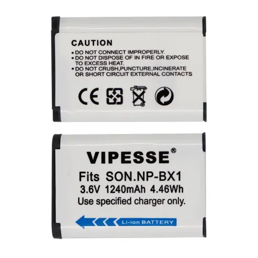 [NP-BX1] Vipesse NP-BX1 3.6V 1240mAh 4.46Wh Battery for Sony